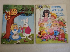 2 Vtg Activity Books  Alice In Wonderland &amp; Snow White &amp; Seven Dwarfs - £4.63 GBP