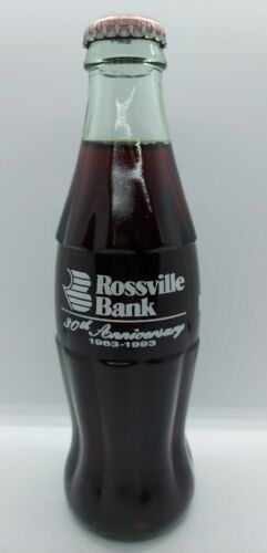 8 OZ COCA COLA ROSSVILLE BANK 30TH ANNIVERSARY BOTTLE  - $34.64