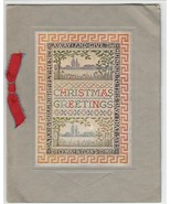 Vintage Christmas Card Sampler Buildings By River Red Ribbon Premier Bri... - £10.07 GBP