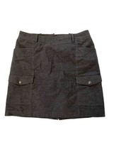 EDDIE BAUER Womens Skirt Gray Cargo Pockets HORIZON Brushed Flannel Sz 6 - $11.51
