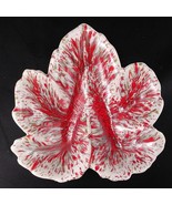 Lava Drip Glaze MCM Ceramic Leaf Ashtray, Bright Orange and White, Selli... - $295.80 MXN