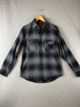 Outdoor Life Heavyweight Shacket Button Up Mens Small Plaid Cotton Gray  - £24.87 GBP