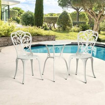 Best Outdoor Patio Bistro Set - White Aluminum - $210.99