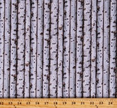 Cotton Trees Birch Nature Boards Tree Bark Wood Fabric Print by the Yard D653.23 - £9.55 GBP