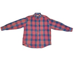 Vintage LL Bean Mens Sz XL Rainbow Plaid Flannel Button Down Shirt - $19.95
