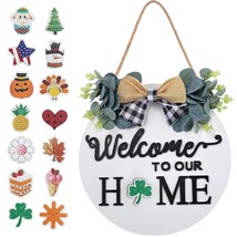 Seasonal Interchangeable Welcome Sign For Front Door Decor, Welcome To Our Home  - £31.96 GBP