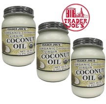 3 Packs Trader Joe&#39;s Organic Virgin  Coconut Oil  Cold Pressed Unrefined... - £23.22 GBP