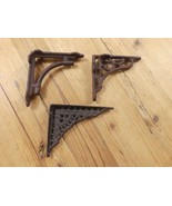 3 Shelf Brackets Small Cast Iron Rustic Welding *READ* CASTING CHIPS DEF... - $19.61 CAD