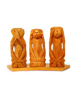 GANDHI&#39;S THREE MONKEY GIFT ART STATUE SCULPTURE CARVED RARE WORLD FAMOUS... - €27,75 EUR