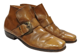 Connolly BROWN Leather Ankle Boot Buckle Slip On Men 8989007 Vintage 8 B... - $59.99