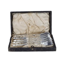 c1890 Nut Pick set in leather covered wood bad derby silver company silv... - $94.05