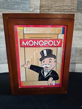 Monopoly Vintage Game Collection Wooden Library Book Shelf Wood Box! - £19.10 GBP