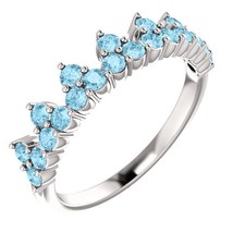 Authenticity Guarantee 
Platinum Aquamarine Crown Ring Size 7 - £1,278.17 GBP