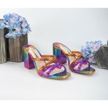 Sophia Webster Freya Rainbow Leather Mid Mules Heels Size 36.5 NIB $595 - $445.01