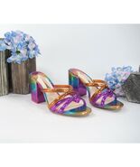 Sophia Webster Freya Rainbow Leather Mid Mules Heels Size 36.5 NIB $595 - $445.01