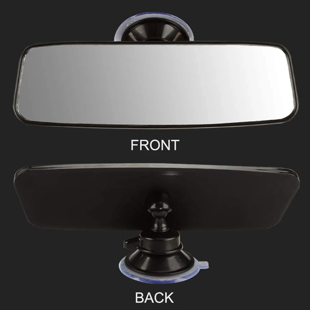 Car Rear View Mirror Suction Cup Universal Large Clip-On Wide Angle View Mirro - £12.72 GBP