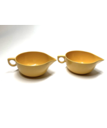VINTAGE MELMAC 2 CREAMER Set Harvest Gold Yellow Melamine MCM Kitchen Decor - $9.39