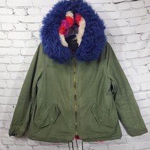 Bella Vere Jacket Womens M Medium Army Green with Bright Faux Fur Lining... - $29.69