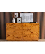 Arcene Natural Real Burl Wood 6-Drawer Dresser - $20,895.37 MXN