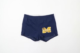 Vintage 80s Womens Medium Distressed University of Michigan Hot Shorts Blue USA - £38.88 GBP