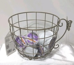 Dolly Parton Gold Metal Coffee Bar Basket 8.6x6.9&quot; Butterfly Handle DG D... - $281.37 MXN