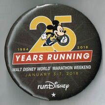 25 years running Walt Disney World Marathon Weekend Jan 3-7 2018 Pin bac... - $29.65