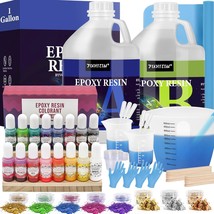 1 Gallon Crystal Clear Epoxy Resin Kit High Glossy No Bubbles Art Casting Resin  - £122.22 GBP