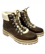 Alpine Design Women&#39;s Ortholite Lace Up Fur Lined Leather Boots Brown 9 ... - $34.19