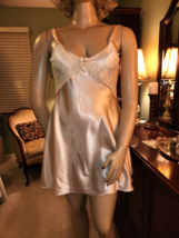 Flora Sz L Shiny Bridal Pink Satin Glam Nightgown Feminine &amp; Romantic La... - £14.08 GBP