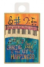 Where words end Music Begins Sharing life...Wood Fridge Magnet 2.5x3.5 N... - £4.40 GBP