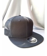New Era 9Fifty Flat Snapback Trucker Hat Cap Blank { BLACK/BLACK } NE4030 - $25.97 CAD