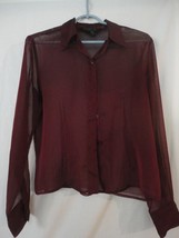 Express Merlot Sheer Blouse Shirt Size 7/8  Special occasion or casual - $15.99
