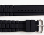 20mm Silicon Rubber watch band STRAP Black Straight End  fits FOSSIL watch - £8.55 GBP