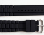 20mm Silicon Rubber watch band STRAP Black Straight End  fits FOSSIL watch - £8.57 GBP