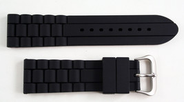 20mm Silicon Rubber watch band STRAP Black Straight End  fits FOSSIL watch - £8.80 GBP