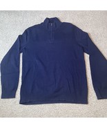 Alfani Sweater Mens Small Navy Blue Quarter Zip Pullover Long Sleeve Collared - £19.74 GBP