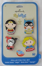 Hallmark Itty Bittys DC Comics Super Hero Girls Enamel Pin Collector Set of 4 - £15.94 GBP