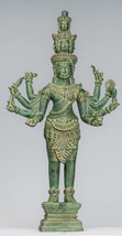 Trimurti Statue - Antique Khmer Style Shiva Brahma Vishnu Statue - 65cm/26&quot; - $1,980.90