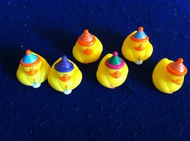 Happy Birthday Hat Yellow Ducks 2&quot; set of 6 Party Favors, Prizes New - £7.19 GBP