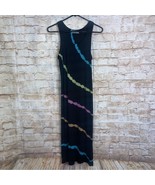 Electric &amp; Rose Black Tie Dye Ribbed Midi Tank Dress Size Large - $25.24