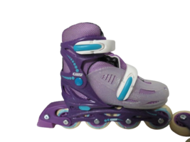 Crazy Skater Purple In Line Skates For Boys Girls Adjustable Size 4-8 J1... - £17.12 GBP