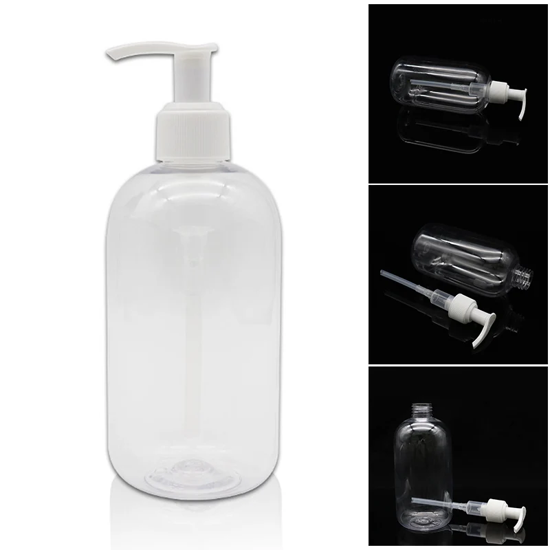 Hickened bottles with pumps dispensers refillable liquid soap transparent round bottles thumb200