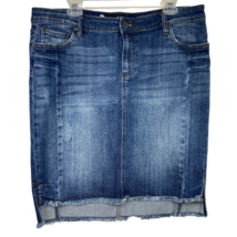 Kut from the Kloth Connie Skirt Women 14W Distressed Blue Denim 5 Pocket... - £17.94 GBP