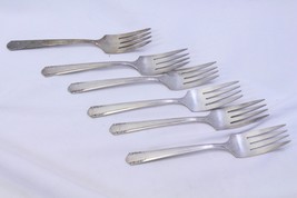 Wm A Rogers Sectional Oneida Salad Forks Silverplate 6.25&quot; Lot of 6 - £14.87 GBP
