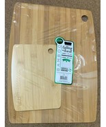 Sturdy BAMBOO Cutting Board 2 Pcs Set Durable and Gentle on Knives Set +... - £15.73 GBP