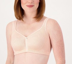 Breezies Wirefree Diamond Shimmer Unlined Support Bra- Peach Sky, 38 DDD - £16.77 GBP