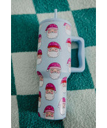 Light Blue Christmas Santa Claus Handle Tumbler Cup - $37.00