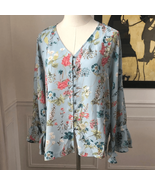 NWOT Sanctuary Posey Pale Blue Floral Blouse S - $597.08 MXN