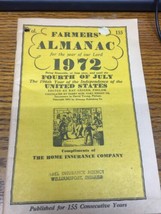 Farmers Almanac 1972 Abel Insurance Williamsport In. 4th Of July United States - £13.50 GBP