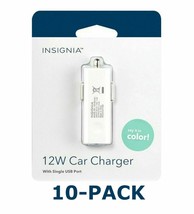 NEW 10-PACK Insignia 12W USB Car Charger White Cell Phone Universal iPad/iPhone - £13.41 GBP